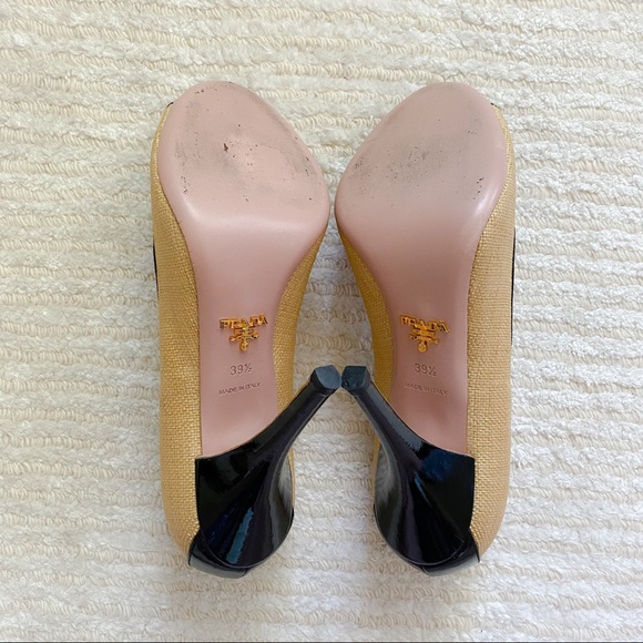 Prada peep toe raffia pumps - Picture 11 of 16